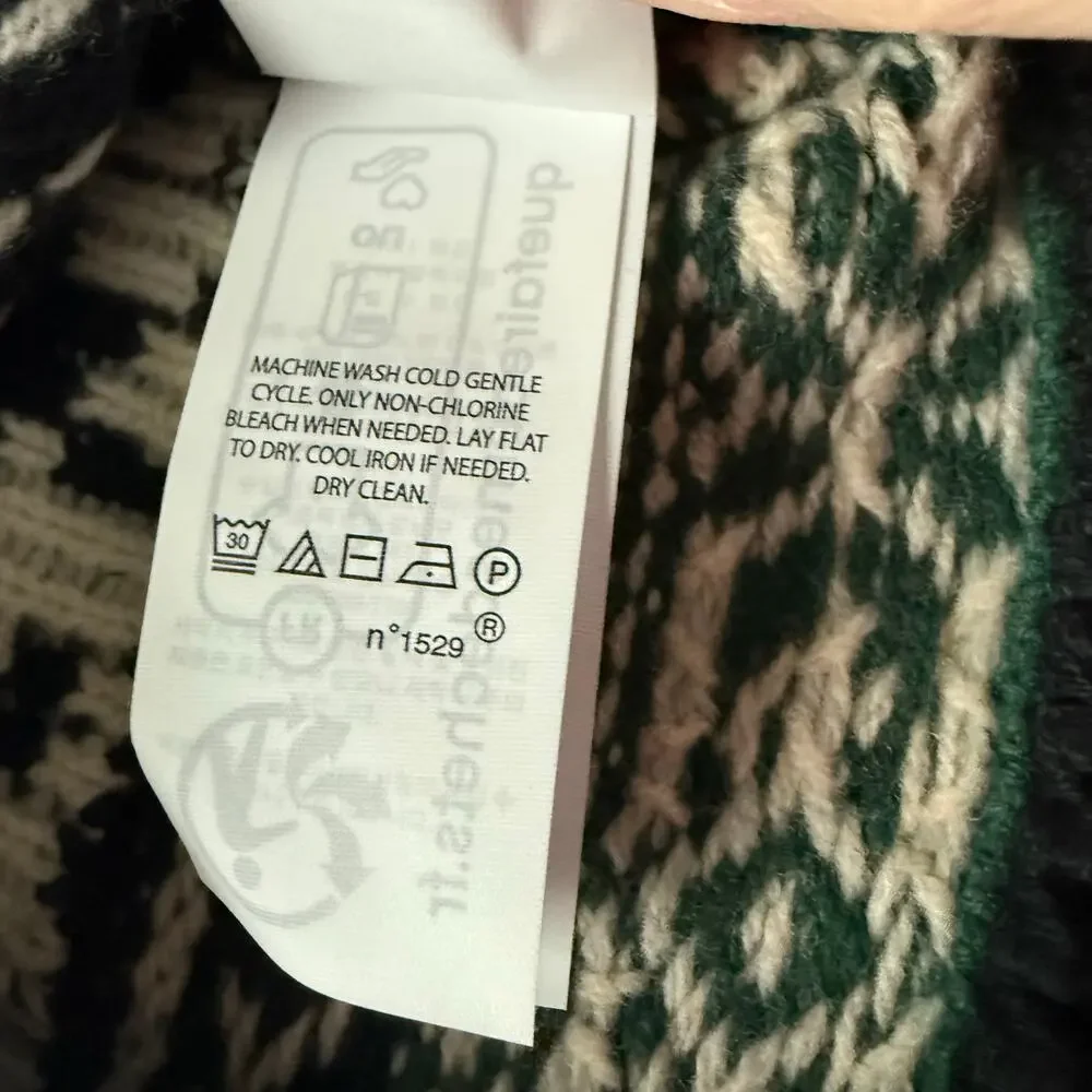 Ralph Lauren Girls Holiday Patchwork Wool Blend Knitted Sweater- Size 18-24mo‎